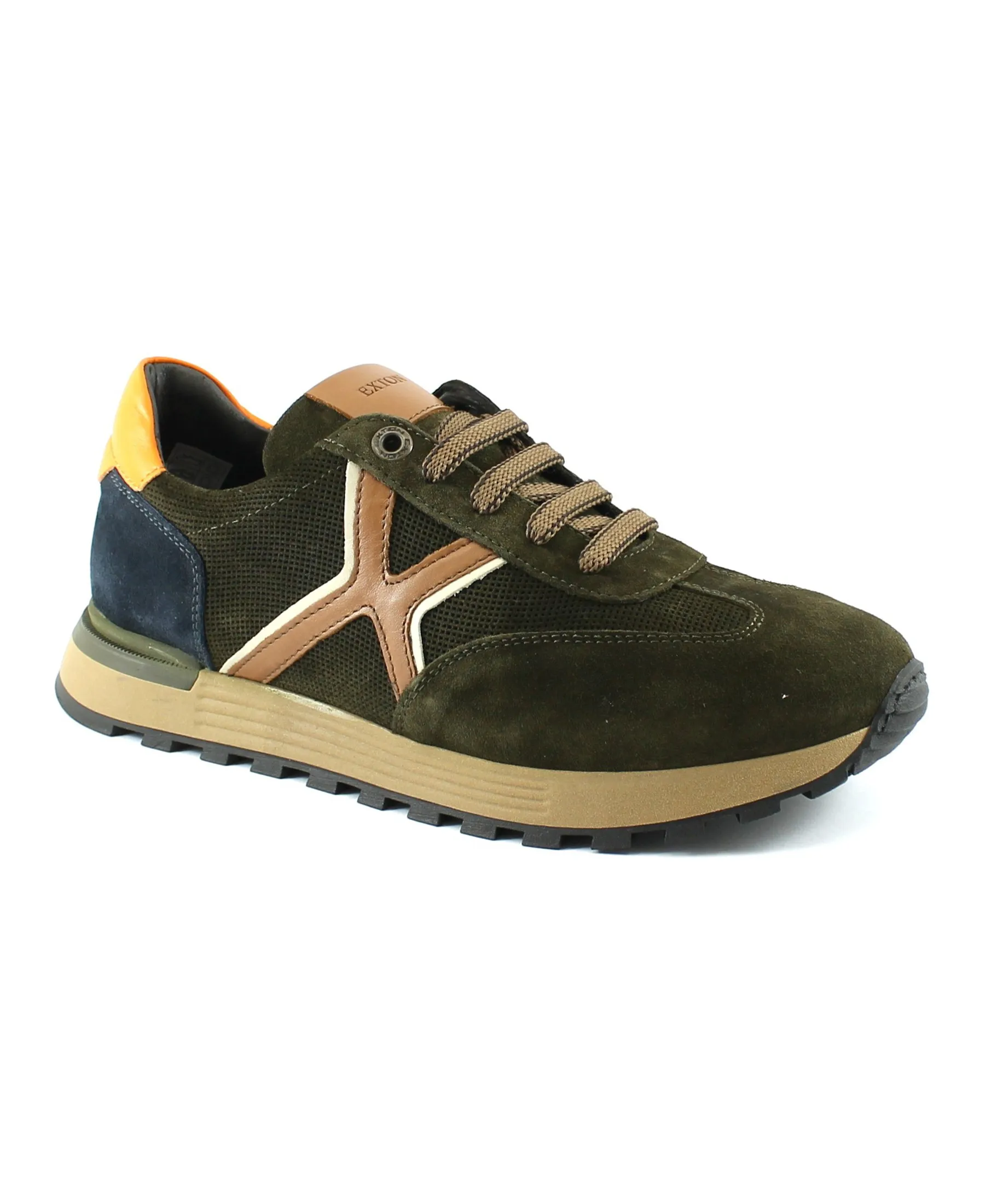 EXTON 556 pepe scarpe uomo sneakers lacci pelle
