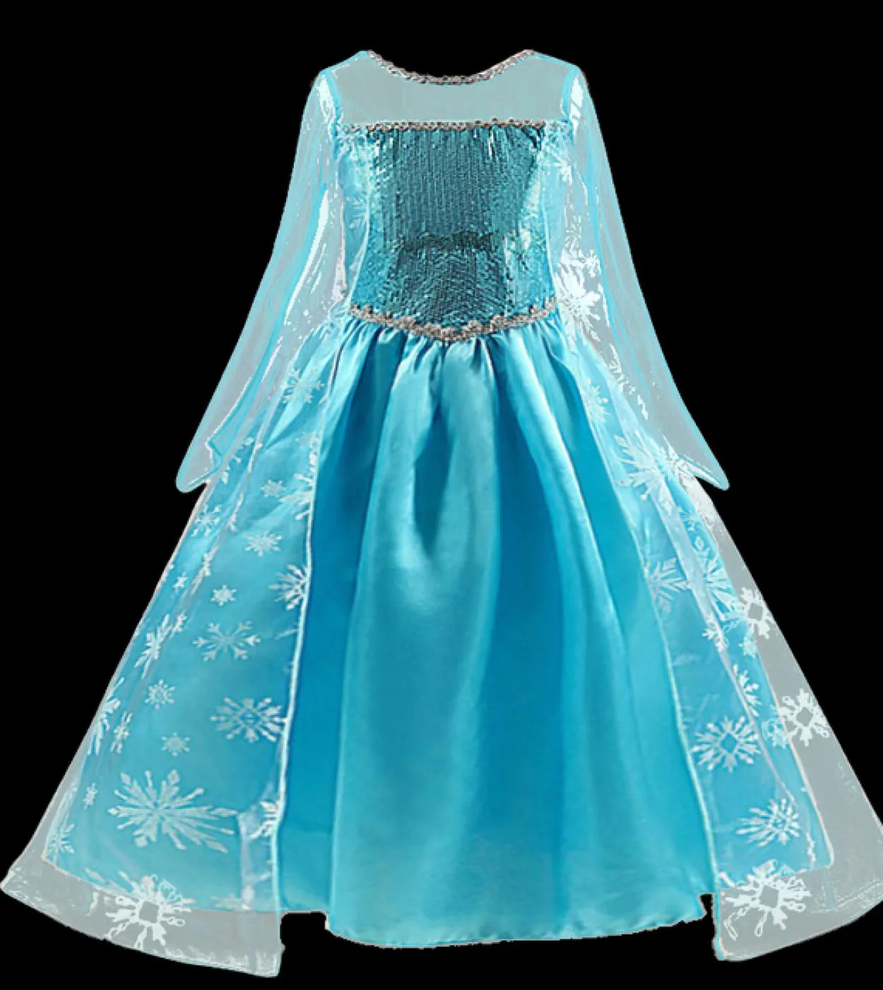 Fancy Halloween Disfraz Costume per ragazza Cosplay con paillettes Principessa Abito lungo Bambini Festa serale a maniche lunghe