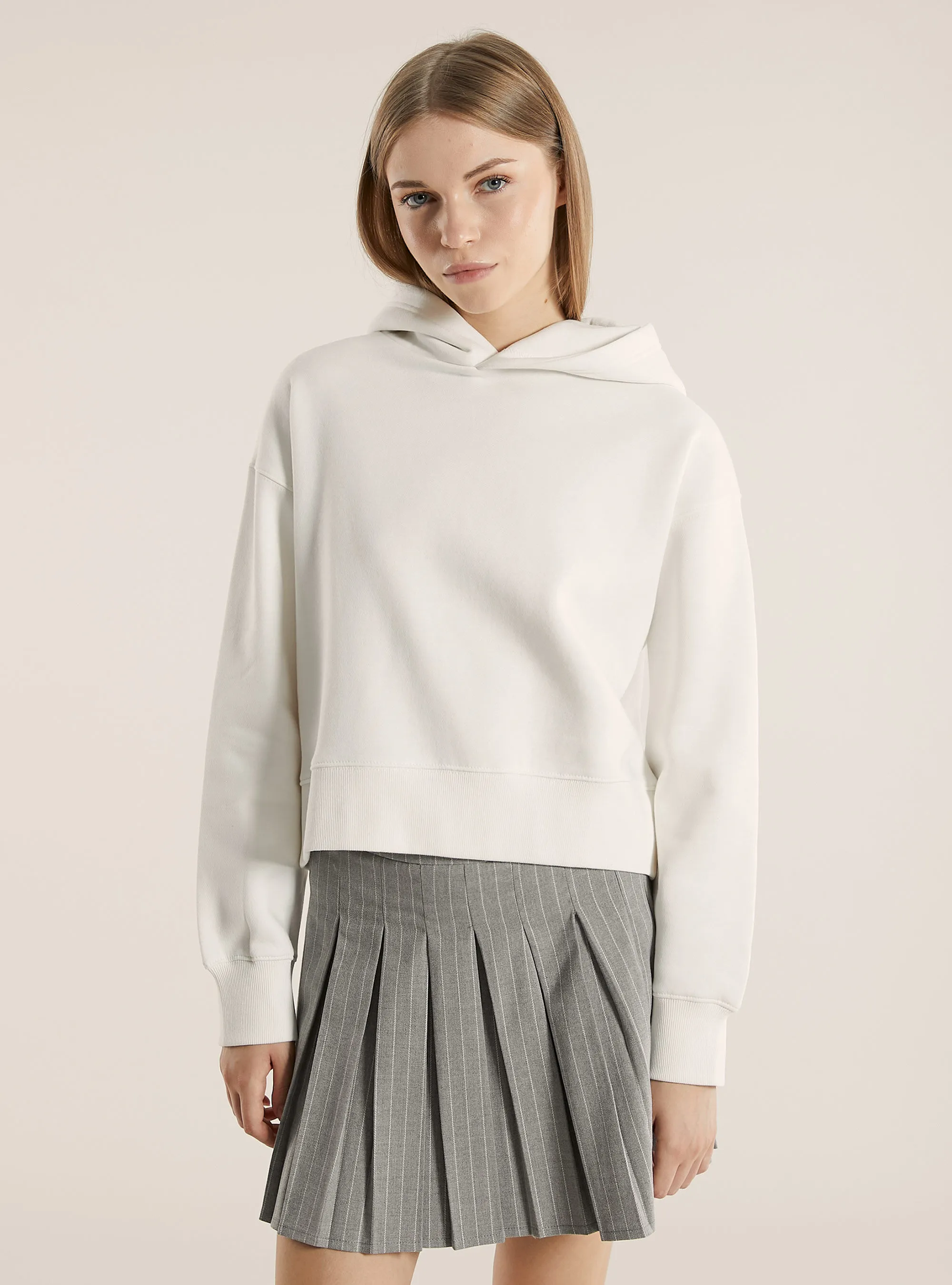 Felpa boxy fit con cappuccio