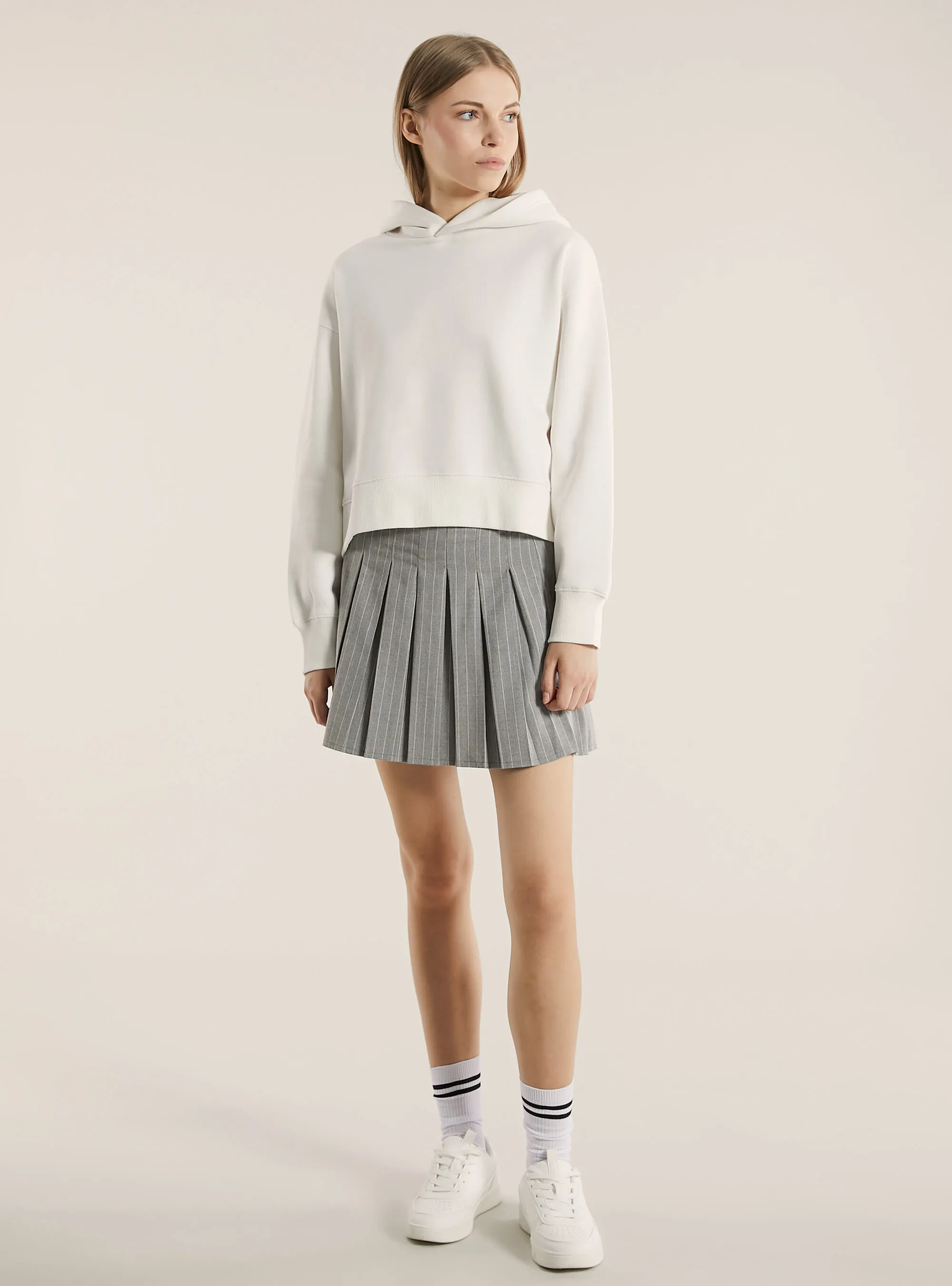 Felpa boxy fit con cappuccio