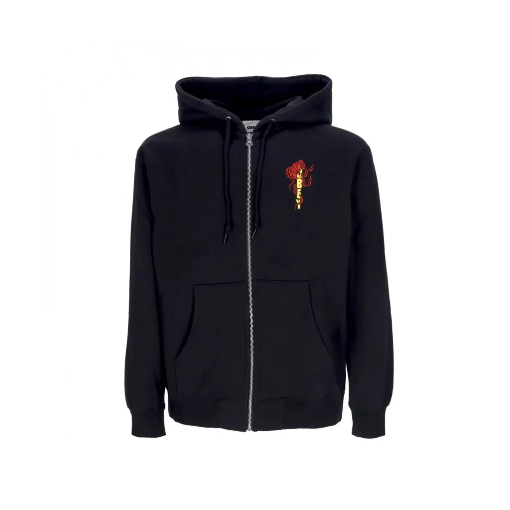 felpa cappuccio zip uomo dragon zip hood fleece BLACK