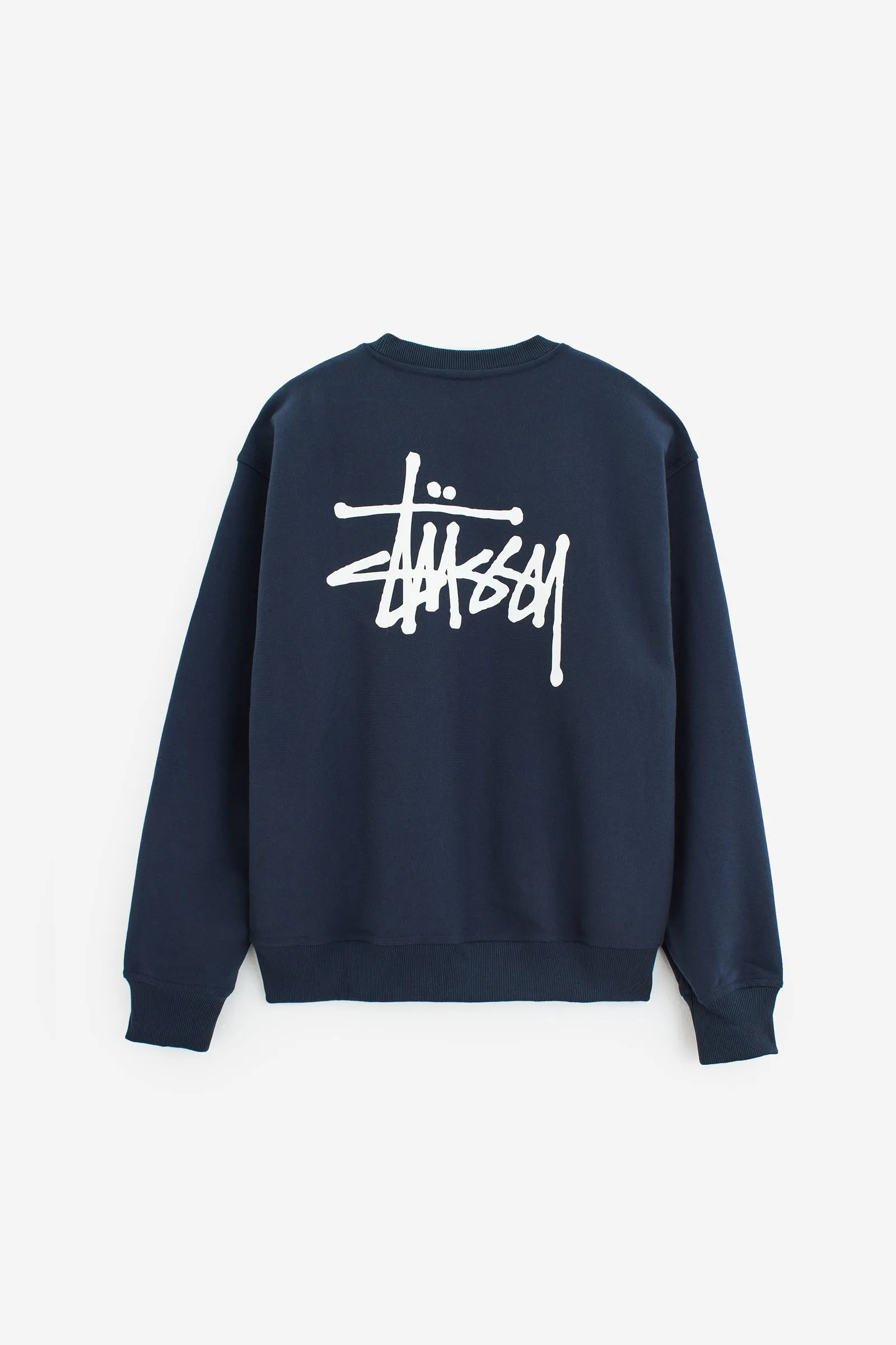 Felpa Girocollo BASIC STUSSY CREW in cotone blu