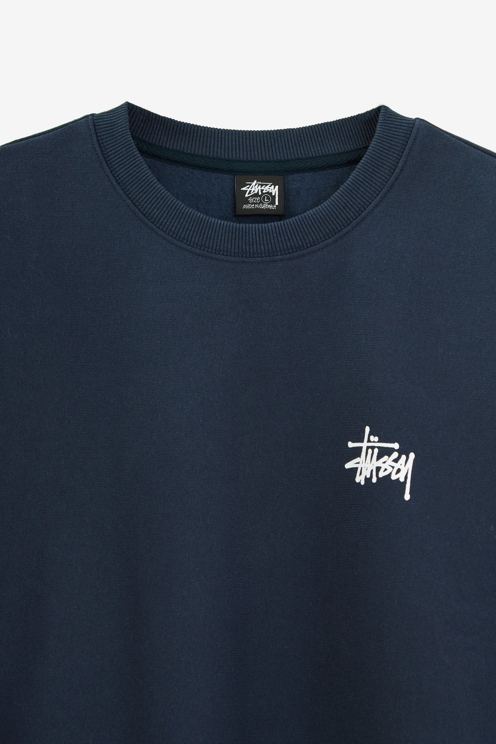Felpa Girocollo BASIC STUSSY CREW in cotone blu