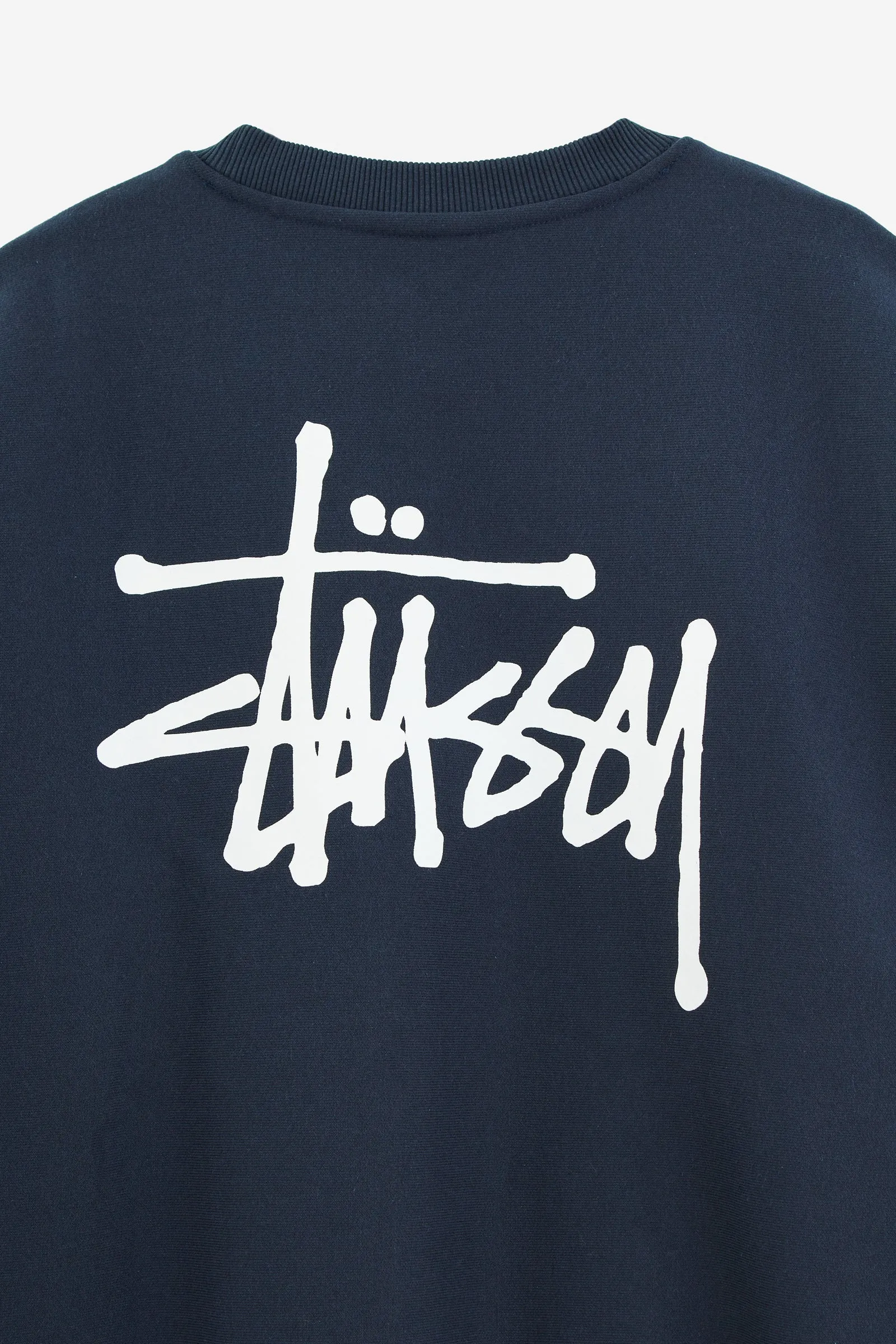 Felpa Girocollo BASIC STUSSY CREW in cotone blu