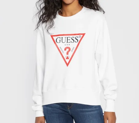 Felpa Guess W2YQ16KBA10 G011 Bianco