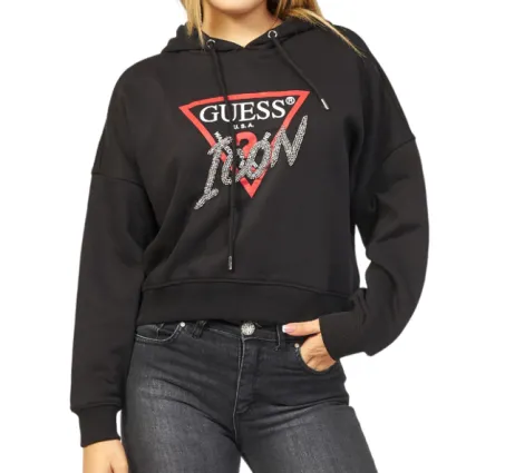 Felpa Guess W3YQ15KB681 JBLK Nero