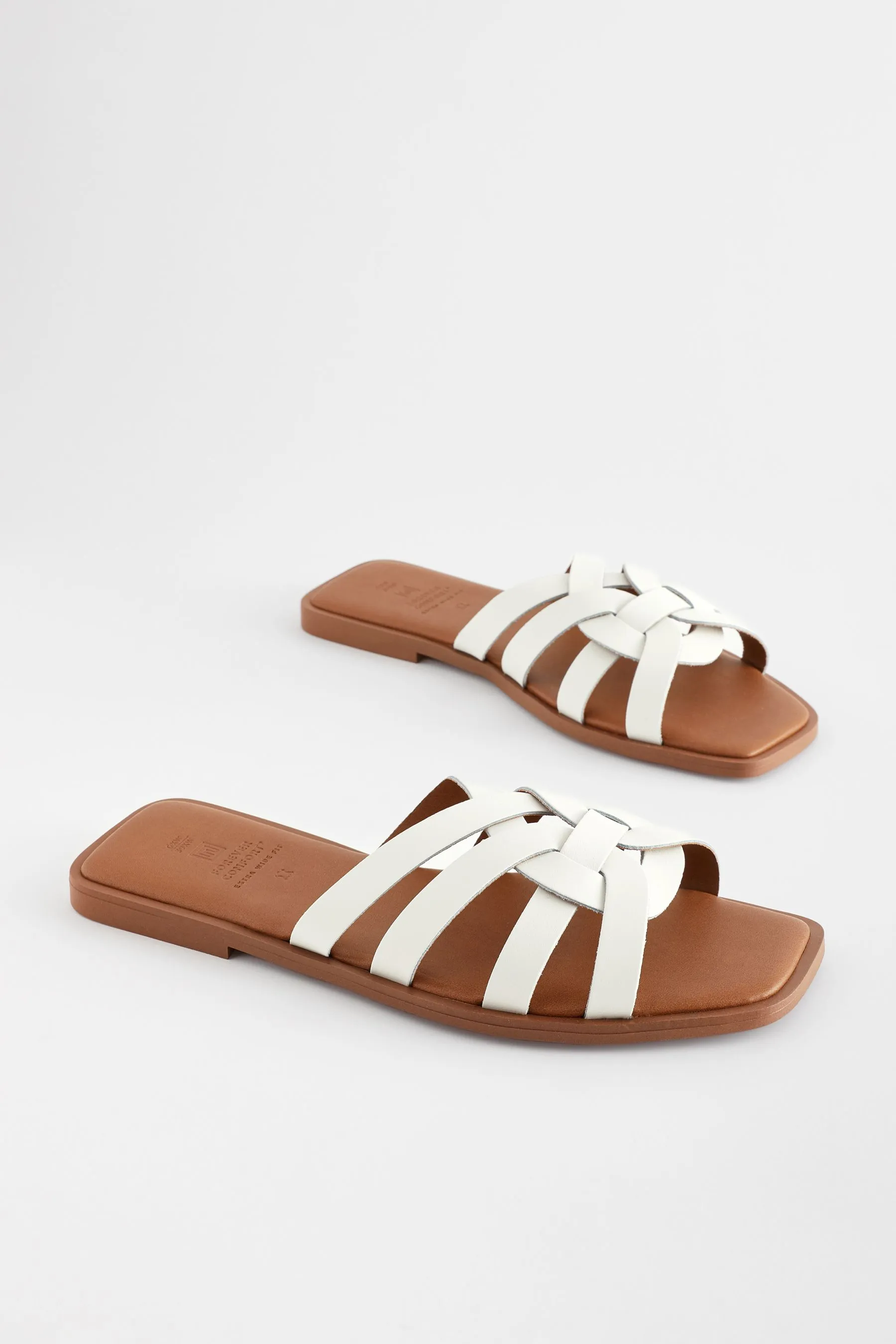 Forever Comfort® - Sabot in pelle a reticolo Sandali