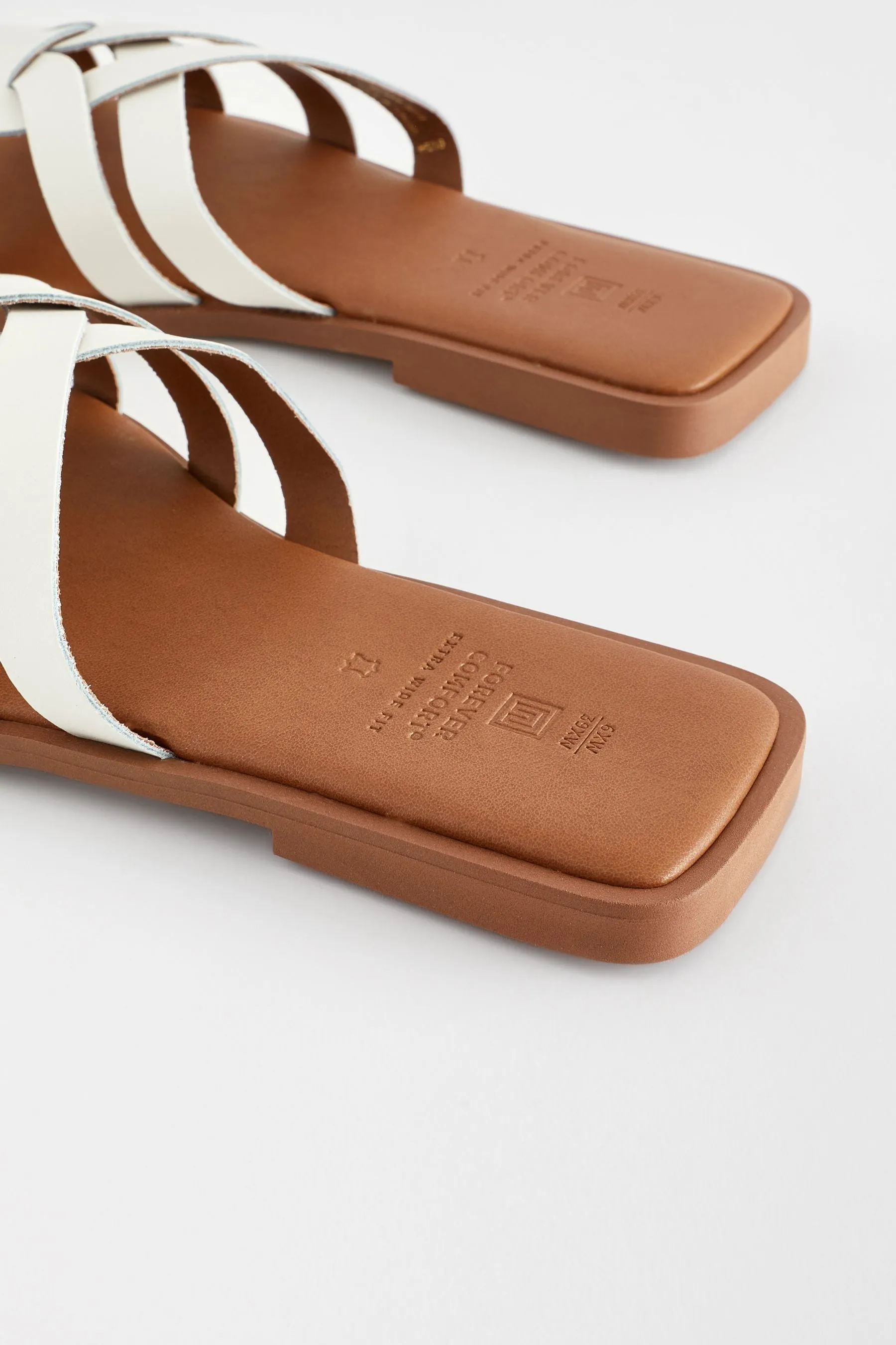 Forever Comfort® - Sabot in pelle a reticolo Sandali