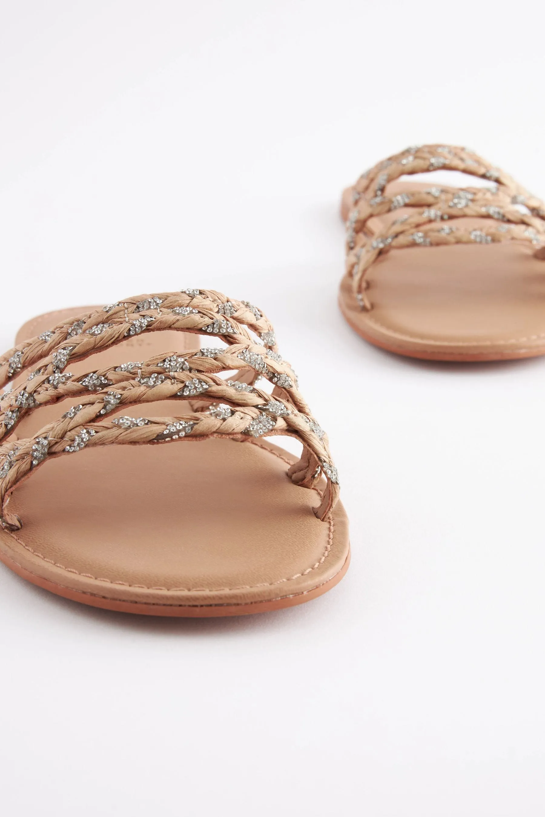 Forever Comfort® - Sabot in rafia con pietre