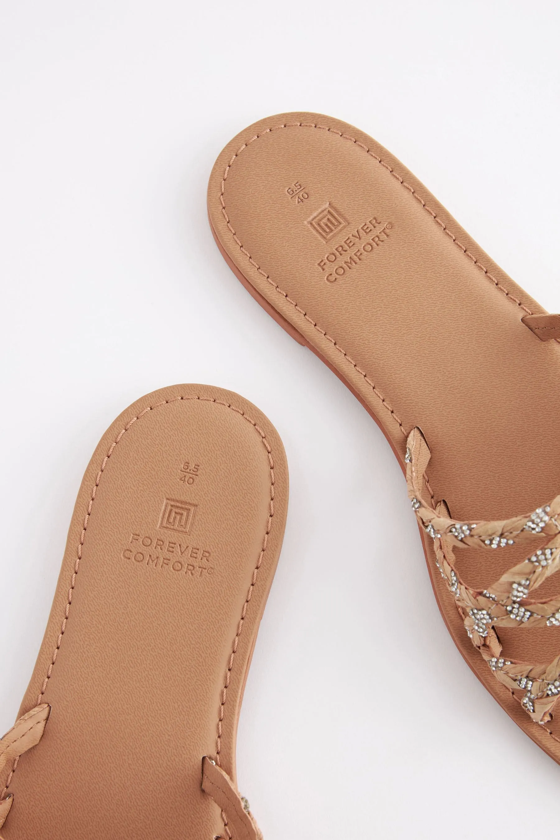 Forever Comfort® - Sabot in rafia con pietre