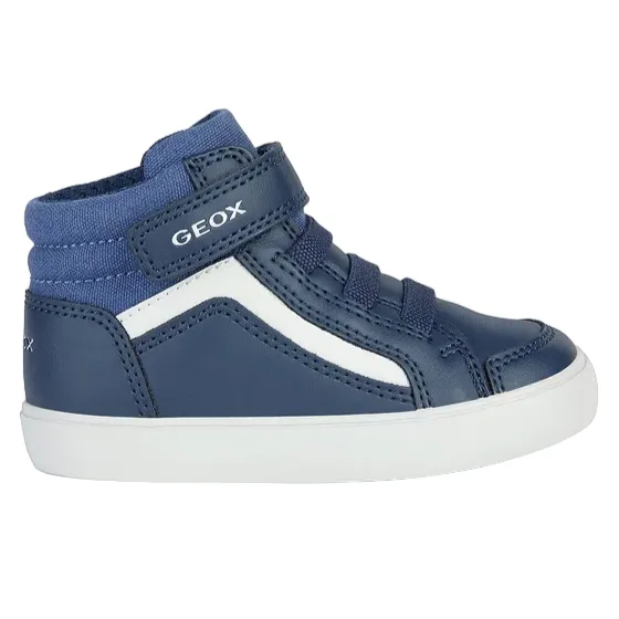 Geox children's high shoe with elastic lace and velcro Gisli B361ND 05410 C0700 blue-light blue