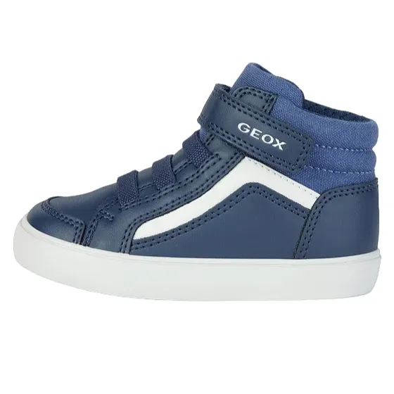 Geox children's high shoe with elastic lace and velcro Gisli B361ND 05410 C0700 blue-light blue