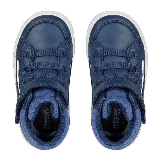 Geox children's high shoe with elastic lace and velcro Gisli B361ND 05410 C0700 blue-light blue