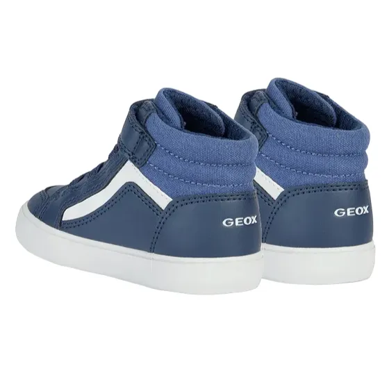 Geox children's high shoe with elastic lace and velcro Gisli B361ND 05410 C0700 blue-light blue