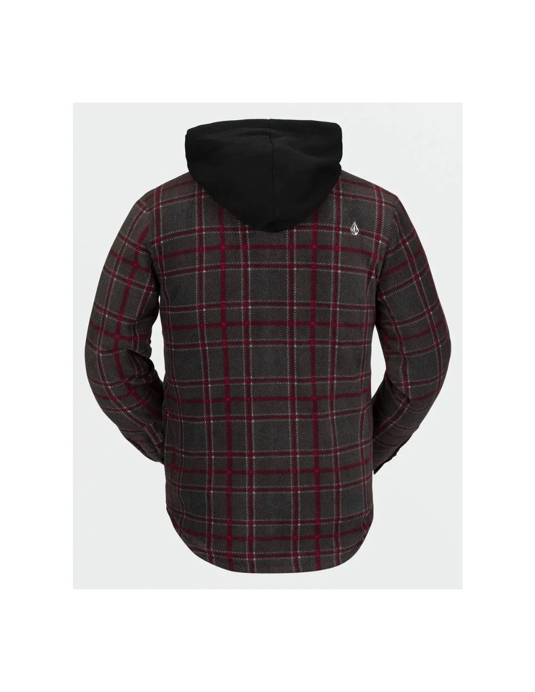 Giacca con cappuccio in flanella isolante Volcom Field scozzese nera