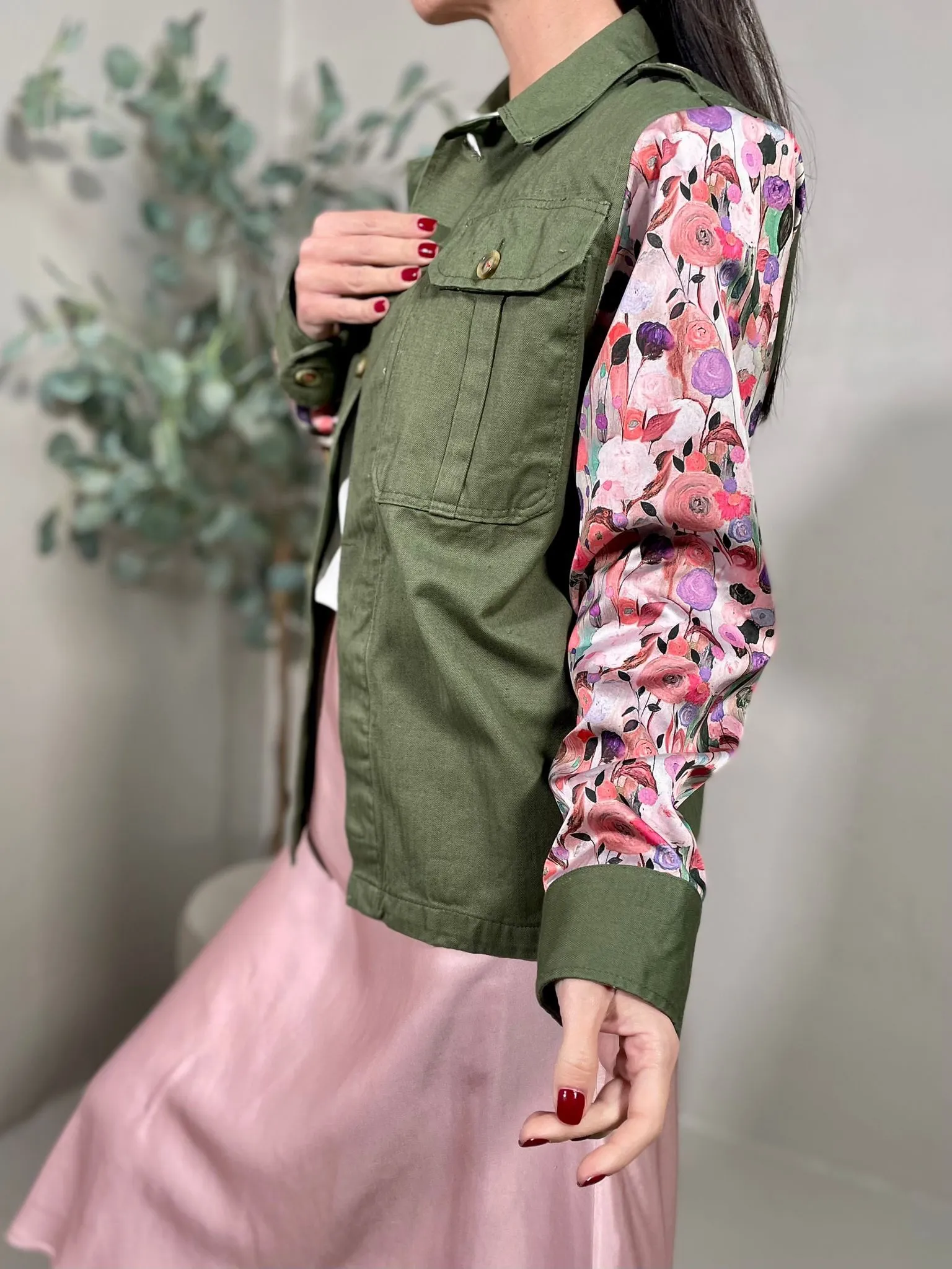 Giacca Militare Vintage Bandana Rosa