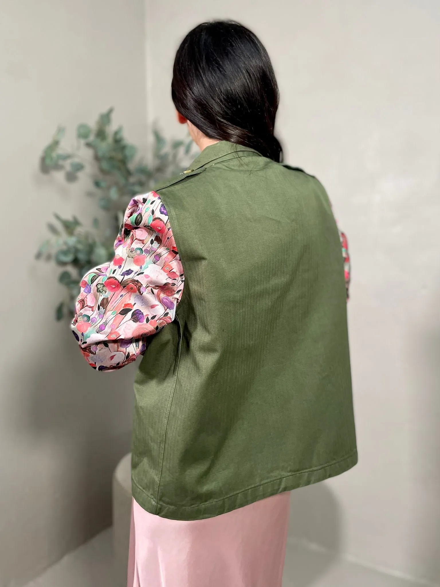 Giacca Militare Vintage Bandana Rosa