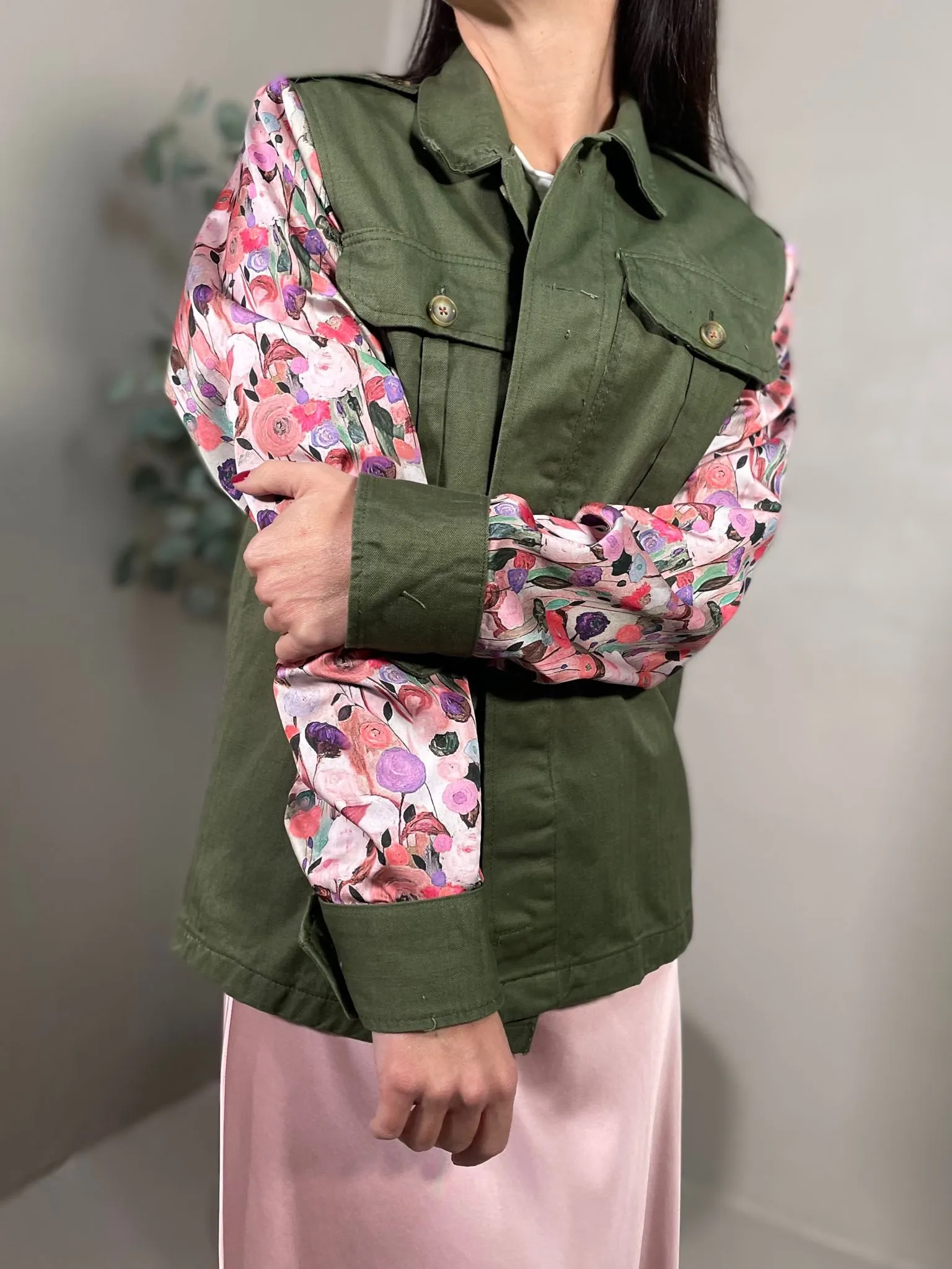 Giacca Militare Vintage Bandana Rosa