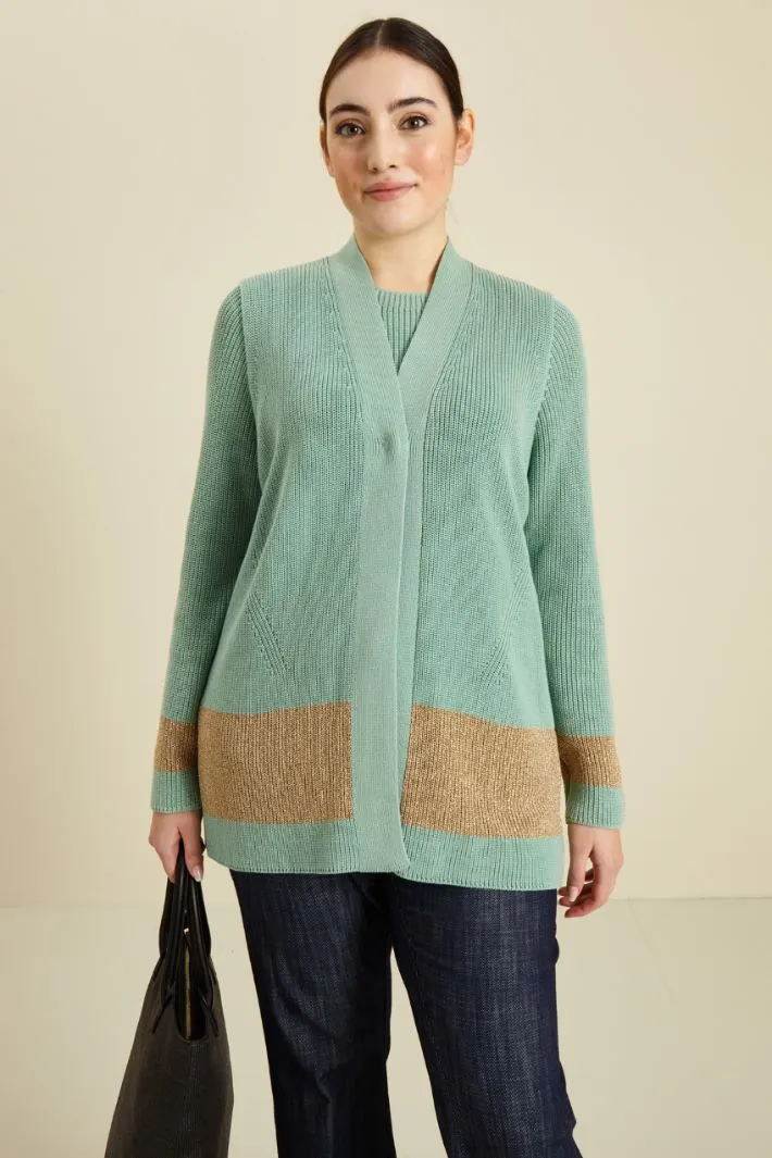 Gilet in cotone e lamè