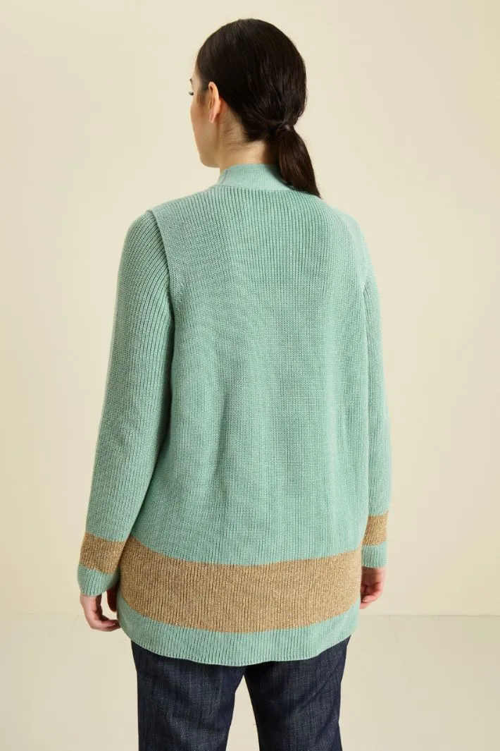 Gilet in cotone e lamè