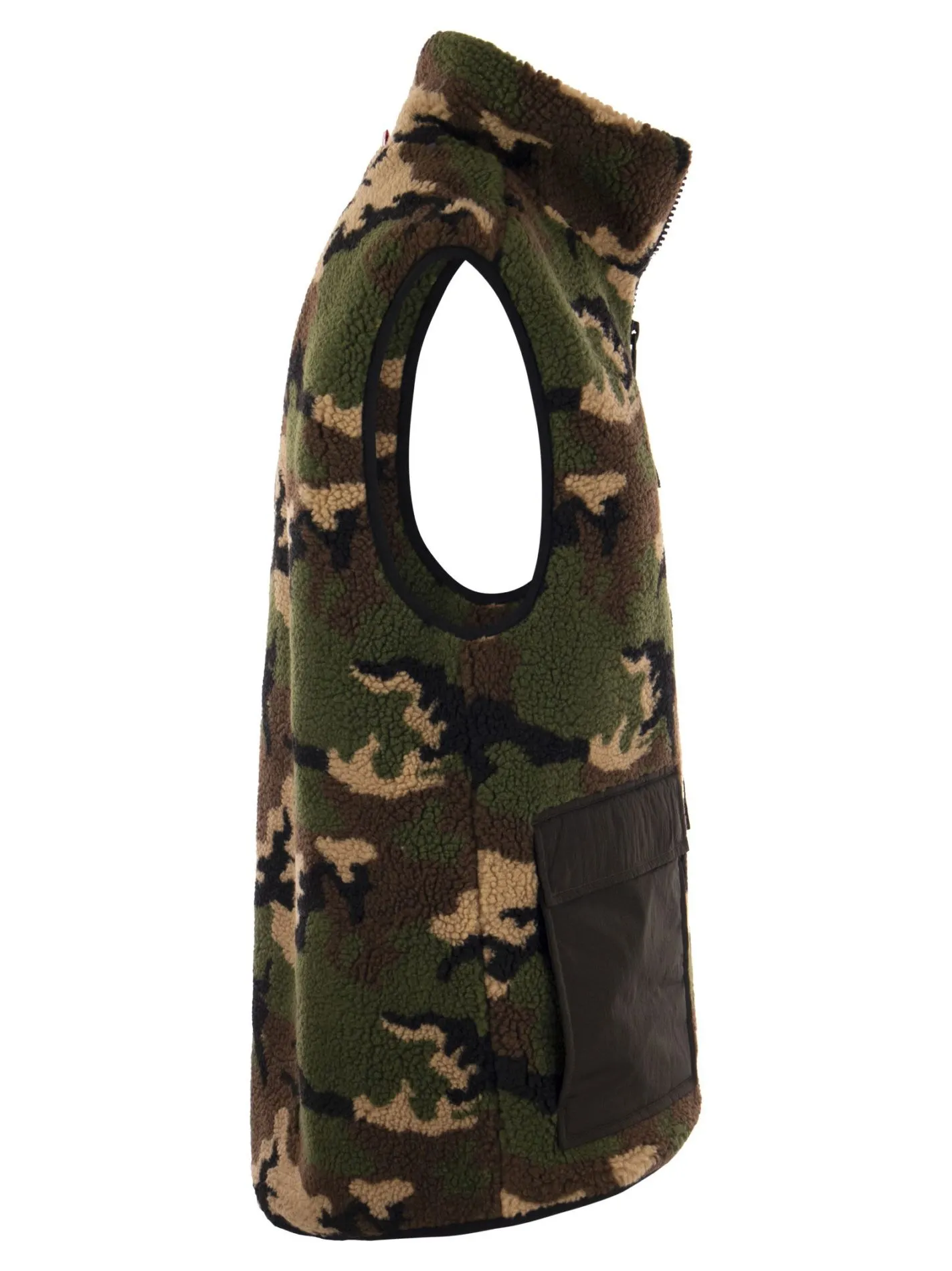 Gilet in sherpa con tasche applicate