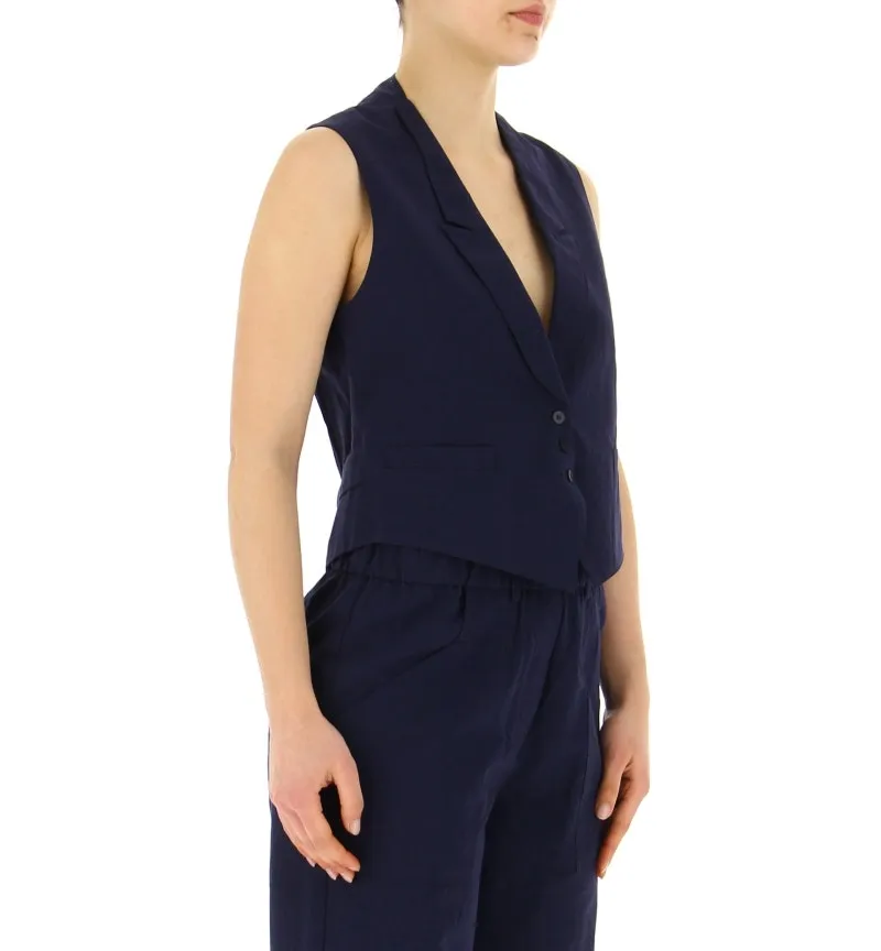 Gilet misto lino