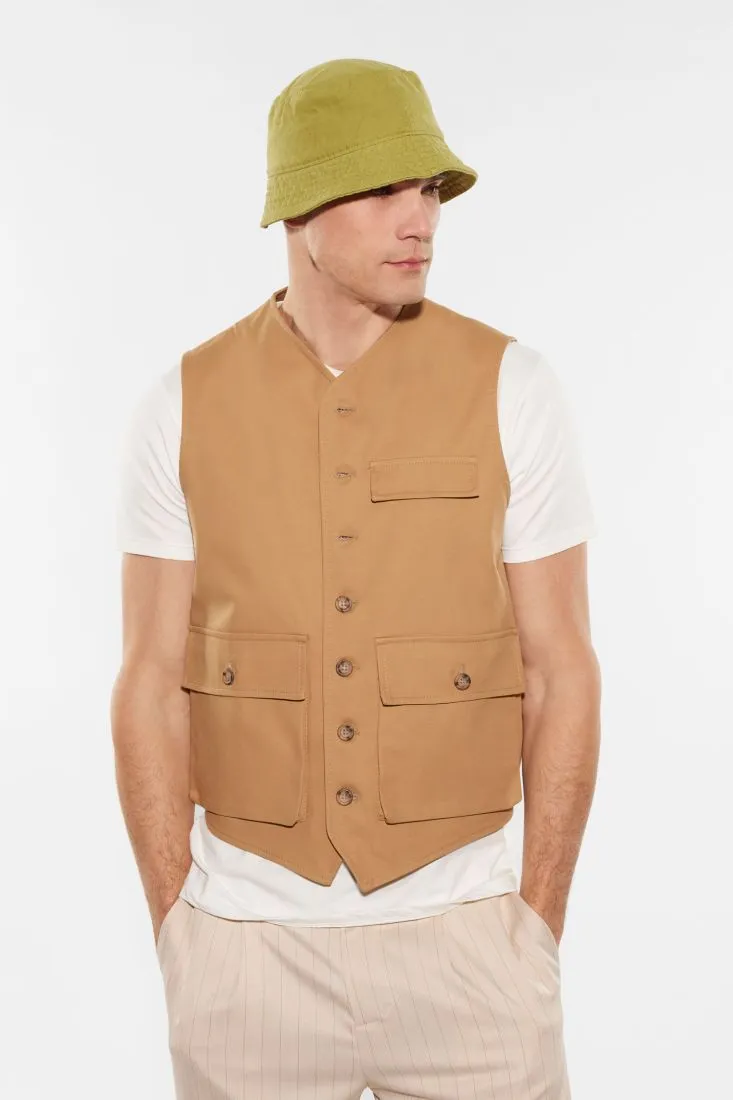 Gilet monocolour con scollo a V