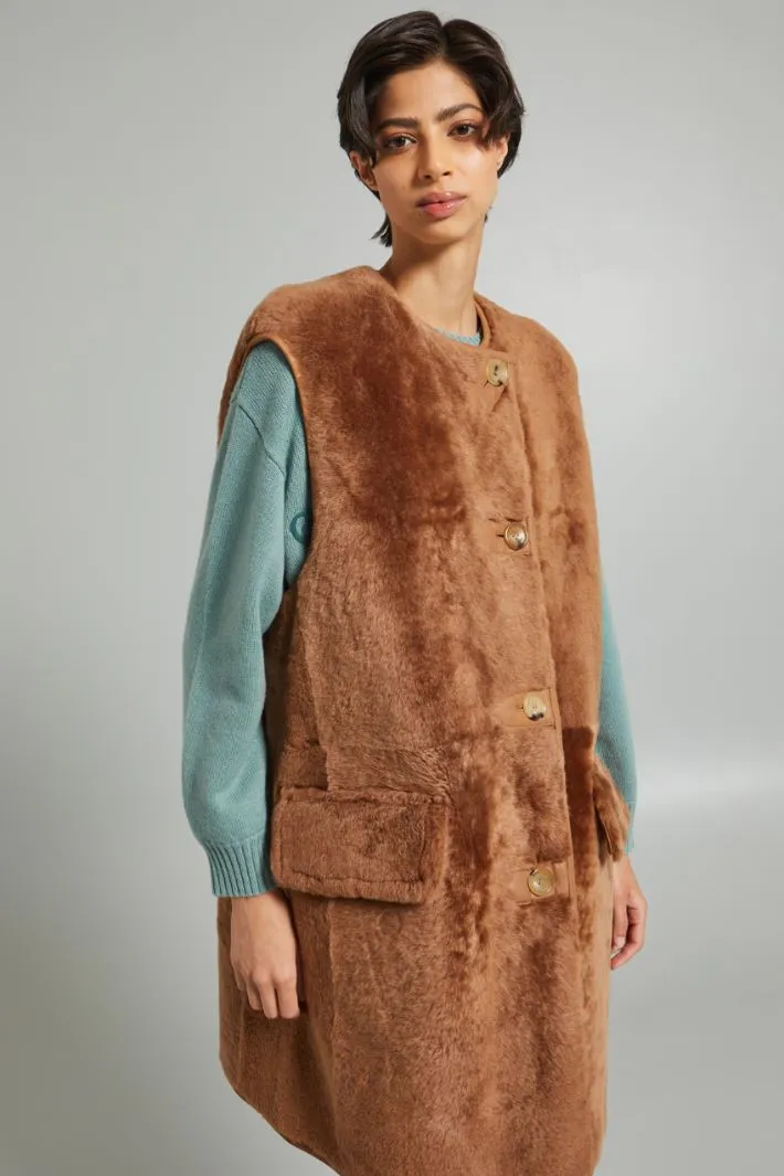 Gilet reversibile in montone