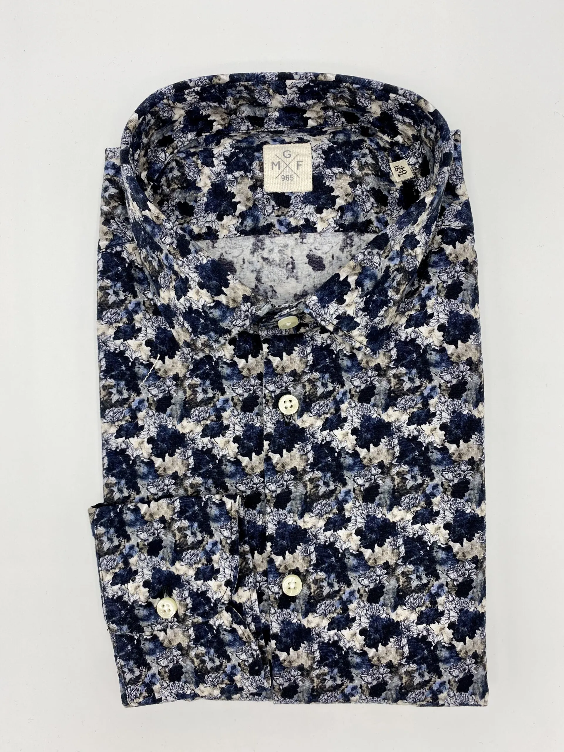 GMF965 Camicia floreale blu
