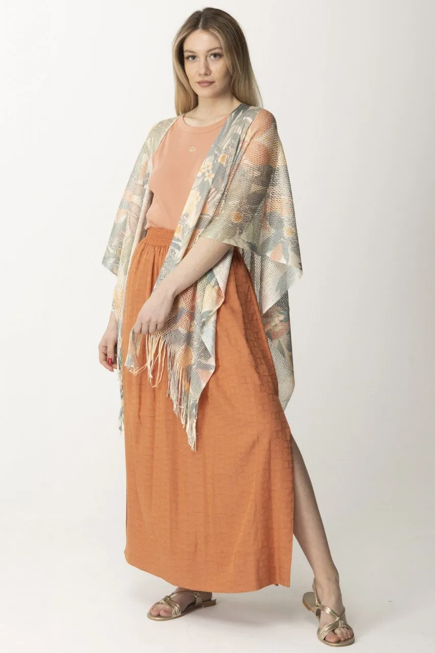 Gonna lunga jacquard con Oval T CANYON SUNSET