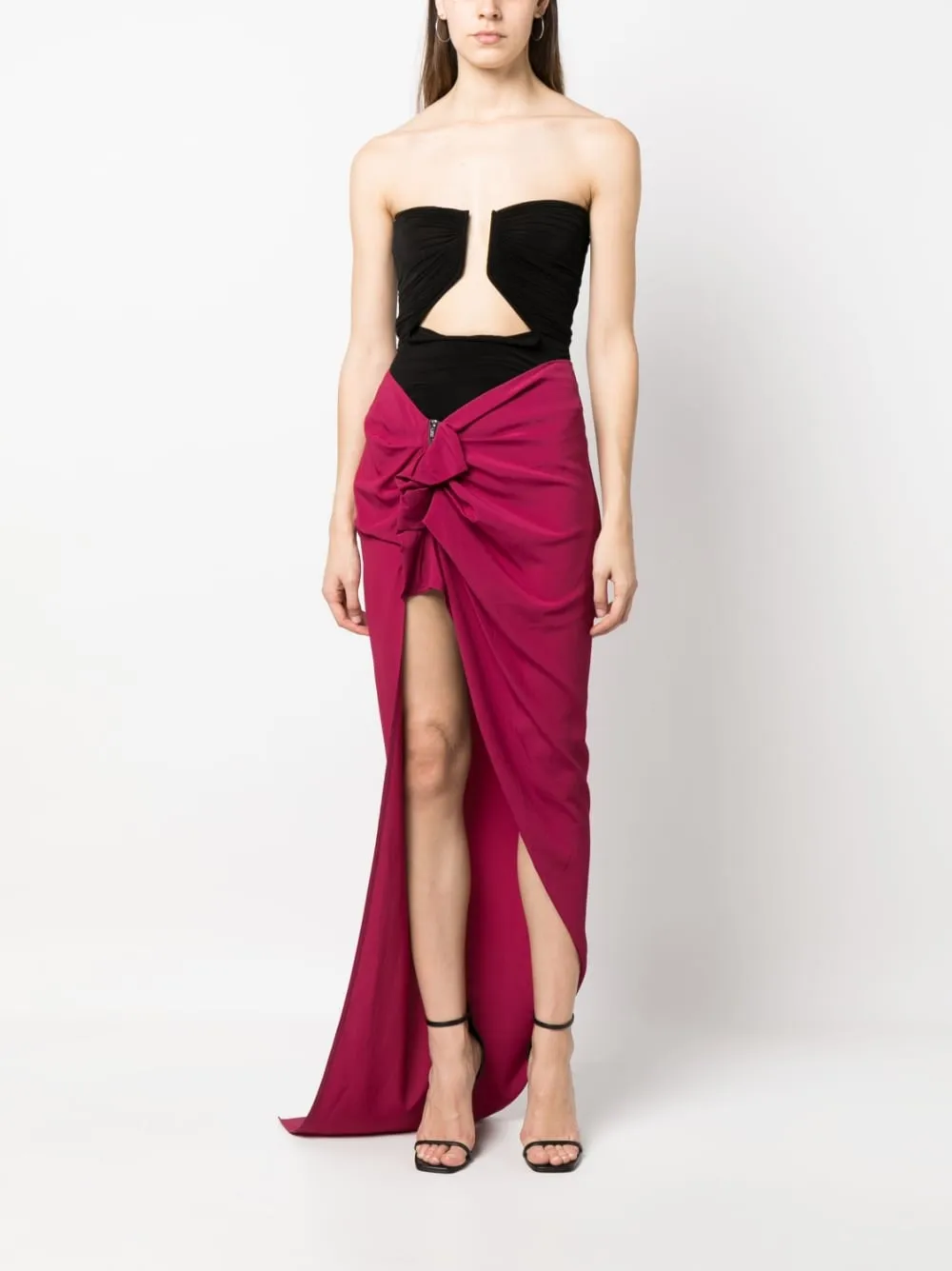 Gonna maxi con spacco edfu in fucsia - donna