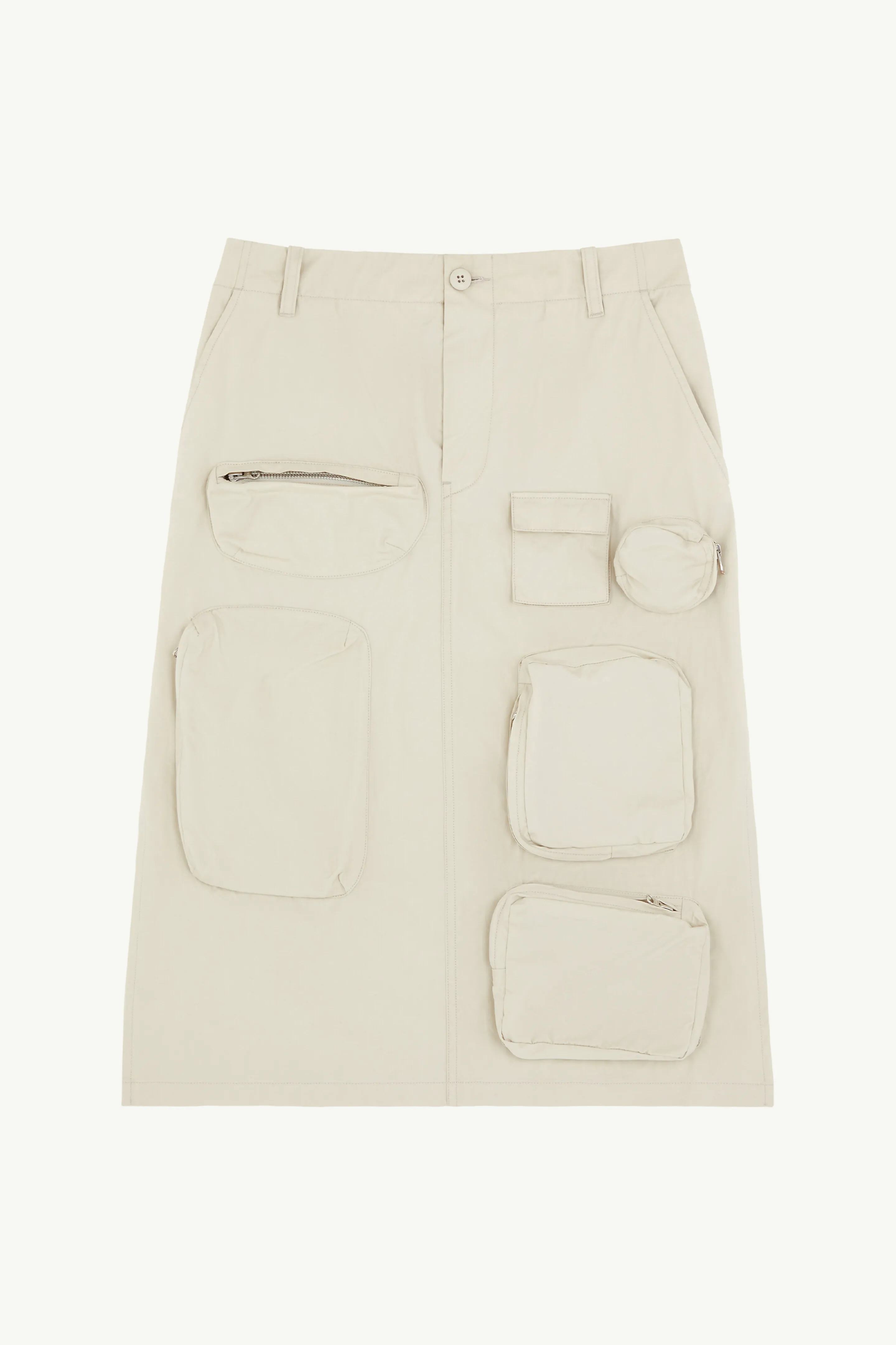 Gonna midi in gabardina di cotone
