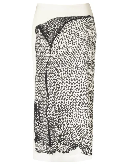 Gonna Sportmax in raso bianco e nero