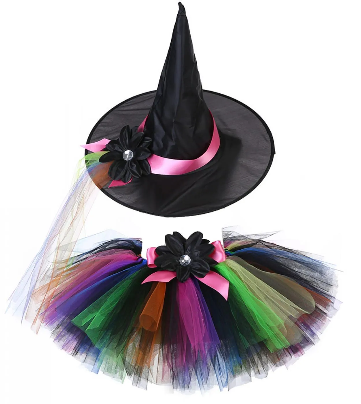 Gonna tutu strega di Halloween per ragazze Tutu di compleanno per bambini Toddler Baby Girl Tulle Gonne Outfit Bambini Strega Fa