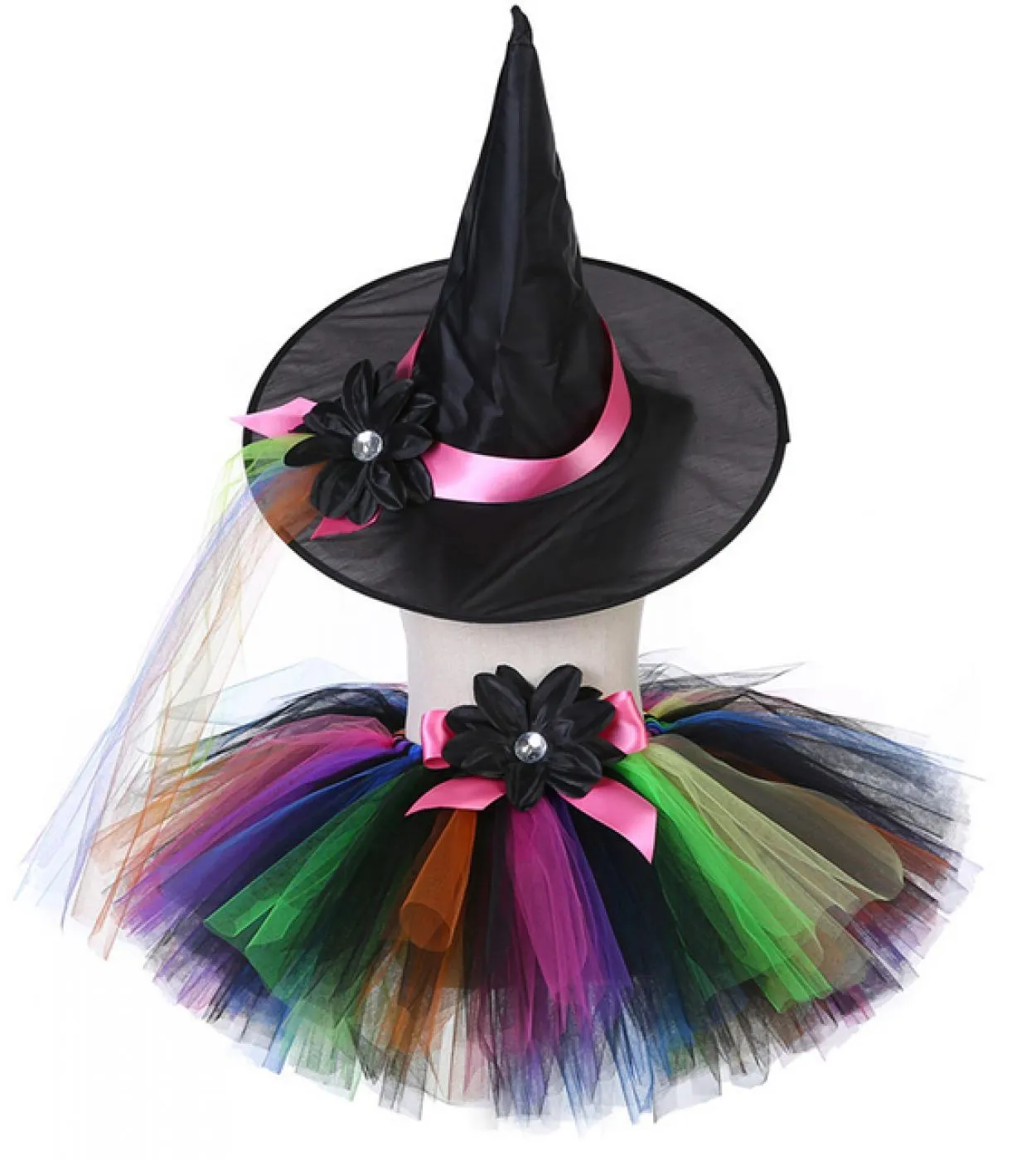 Gonna tutu strega di Halloween per ragazze Tutu di compleanno per bambini Toddler Baby Girl Tulle Gonne Outfit Bambini Strega Fa
