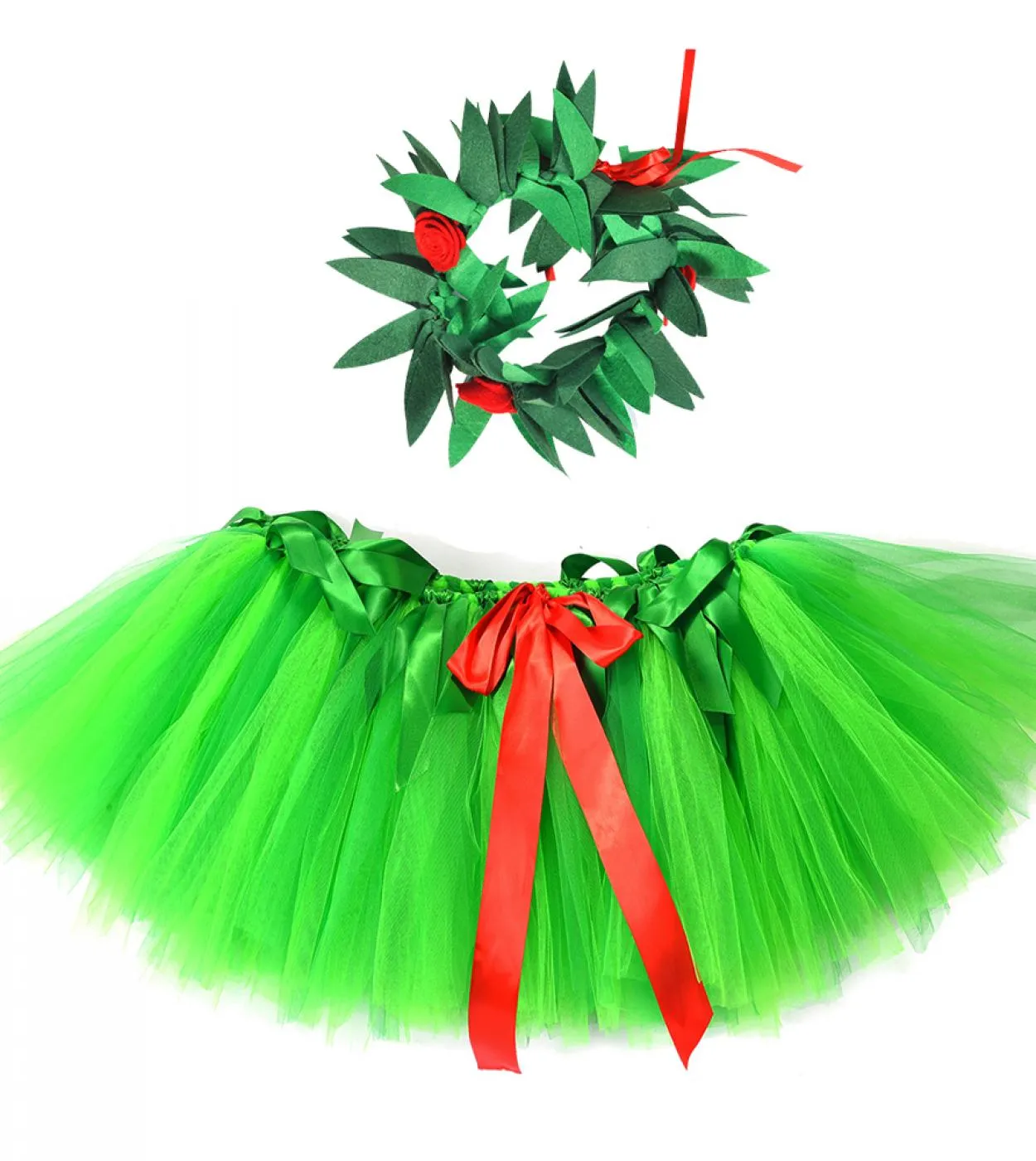 Gonna tutu verde Hawaii per neonate Gonne per feste da ballo Ragazza Bambini Fluffy Compleanno Tutu Principessa Halloween Natale