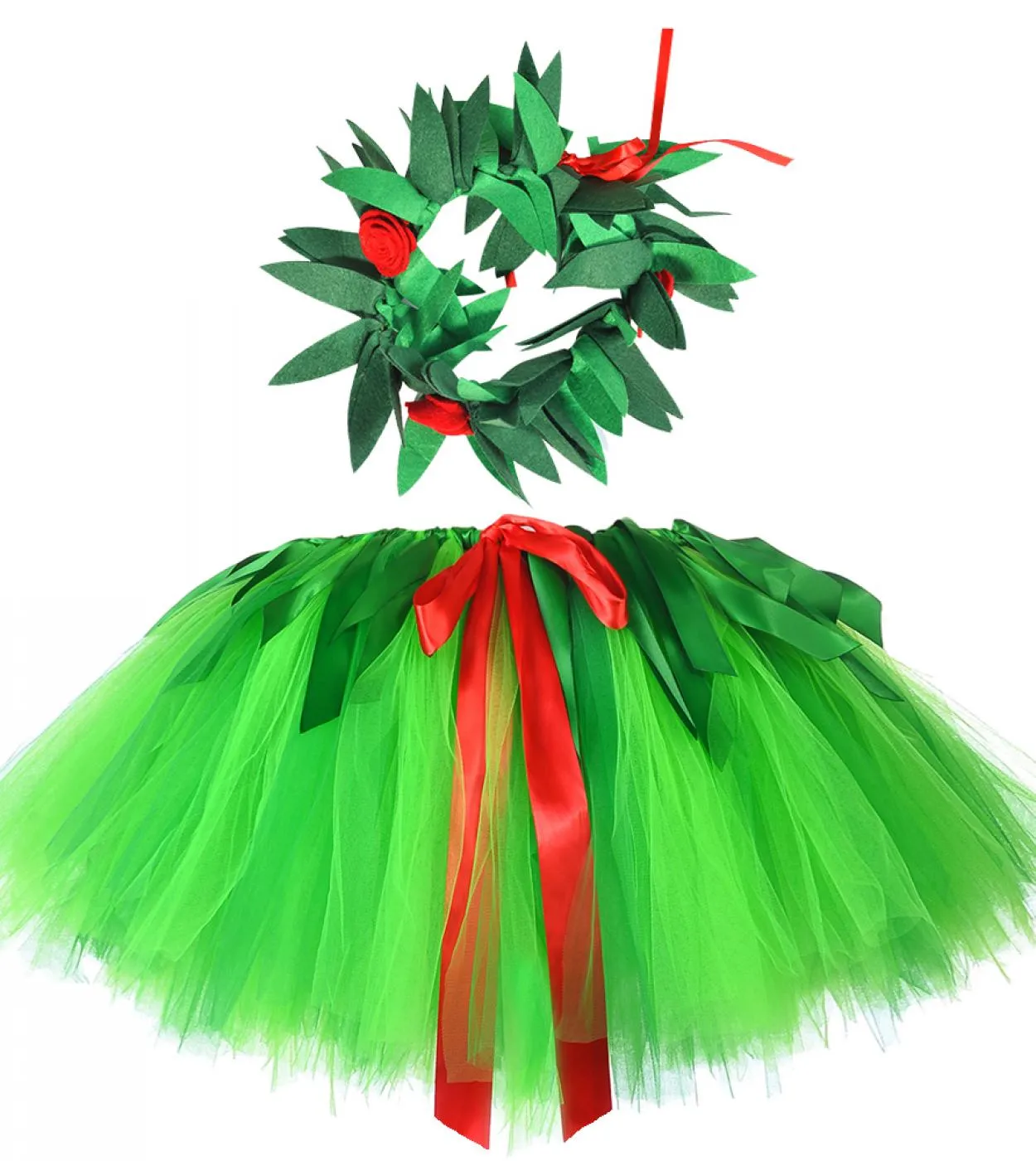 Gonna tutu verde Hawaii per neonate Gonne per feste da ballo Ragazza Bambini Fluffy Compleanno Tutu Principessa Halloween Natale