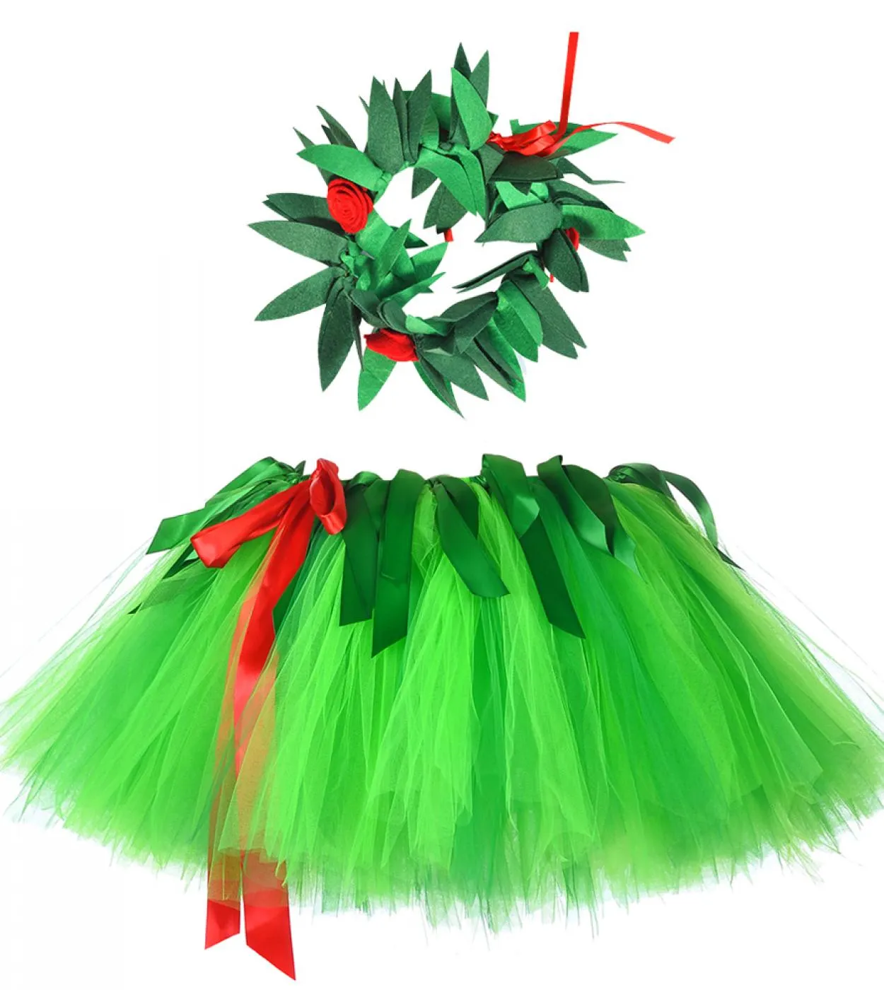 Gonna tutu verde Hawaii per neonate Gonne per feste da ballo Ragazza Bambini Fluffy Compleanno Tutu Principessa Halloween Natale