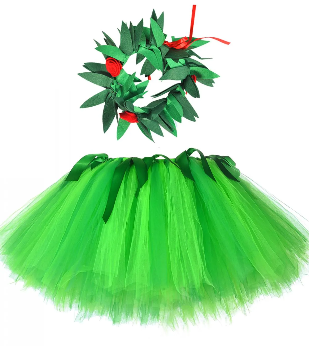 Gonna tutu verde Hawaii per neonate Gonne per feste da ballo Ragazza Bambini Fluffy Compleanno Tutu Principessa Halloween Natale