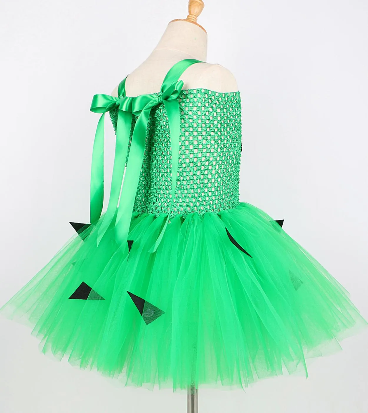 Green Flinstones Pebbles Tutu Dress For Girls Kids Costume di Halloween Carvegirl Pebbles Bone Abiti Outfit per il compleanno
