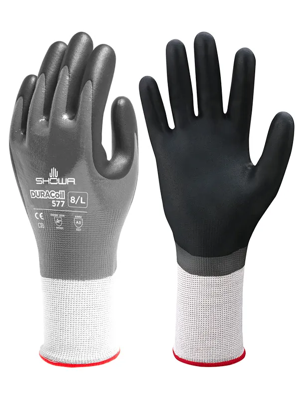 Guanti da lavoro Showa Duracoil, Tg. 8, in HPPE, Poliestere, col. Grigio
