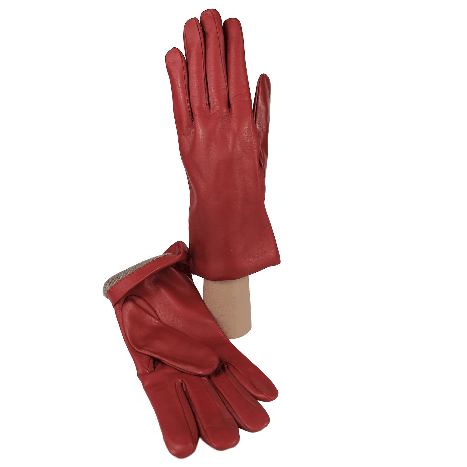 Guanto Donna in Pelle foderato Cashmere – Colore Rosso