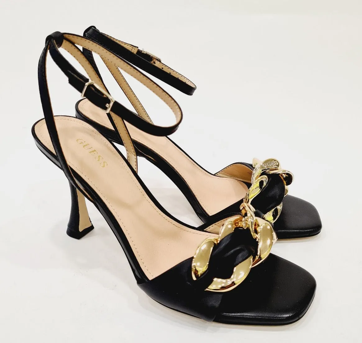 Guess sandalo Cinturino alla Caviglia tacco alto 9,5 cm. pelle Black rif.G629