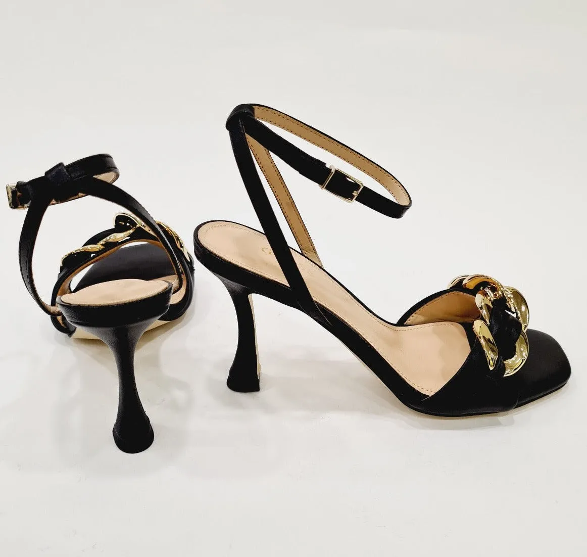 Guess sandalo Cinturino alla Caviglia tacco alto 9,5 cm. pelle Black rif.G629