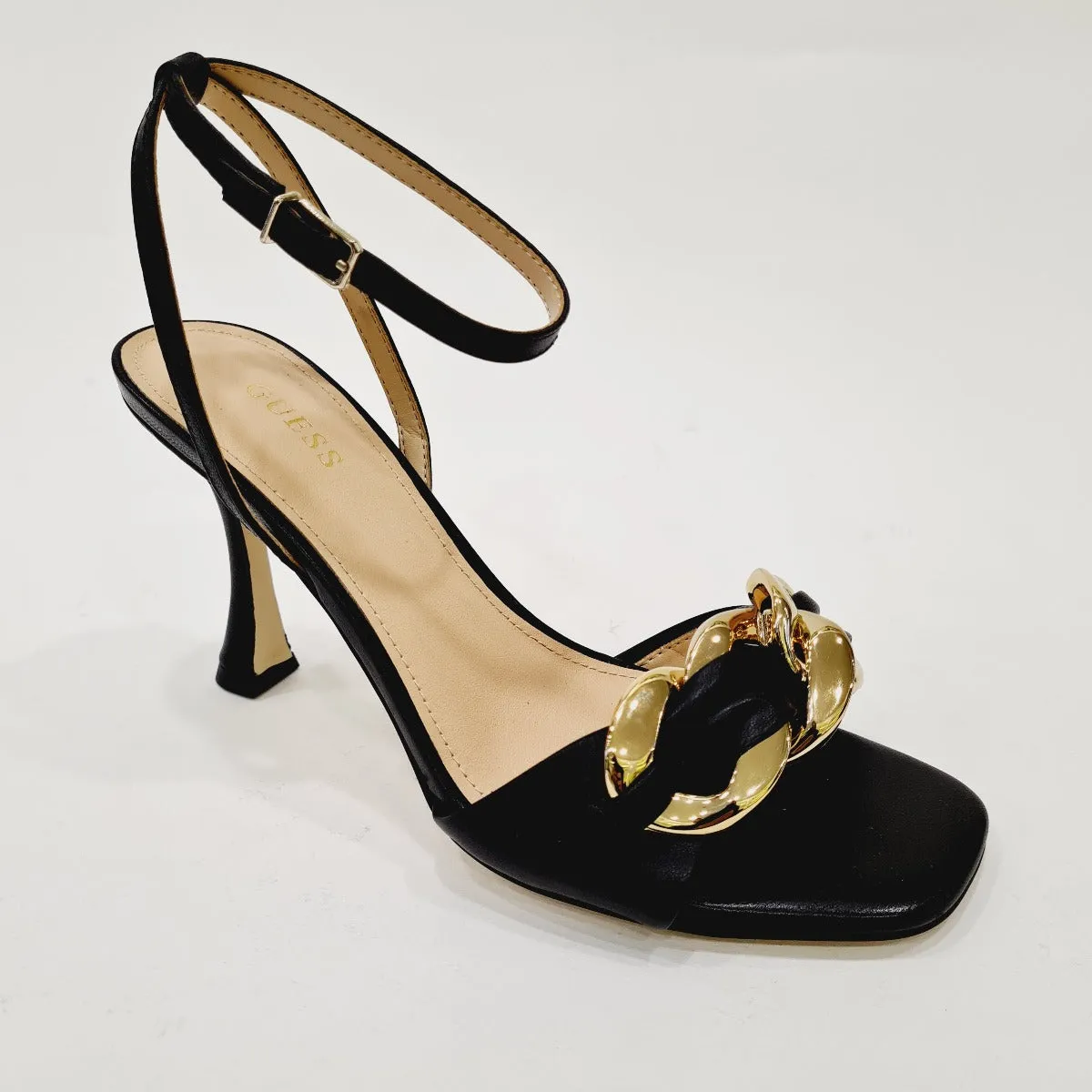 Guess sandalo Cinturino alla Caviglia tacco alto 9,5 cm. pelle Black rif.G629