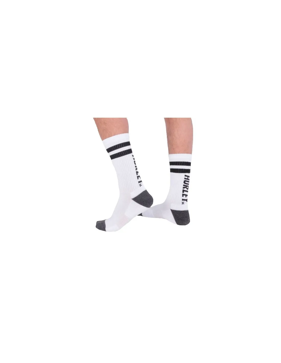 Hurley Confezione da 1 Calzini Terry Crew Bianco/Nero a Righe