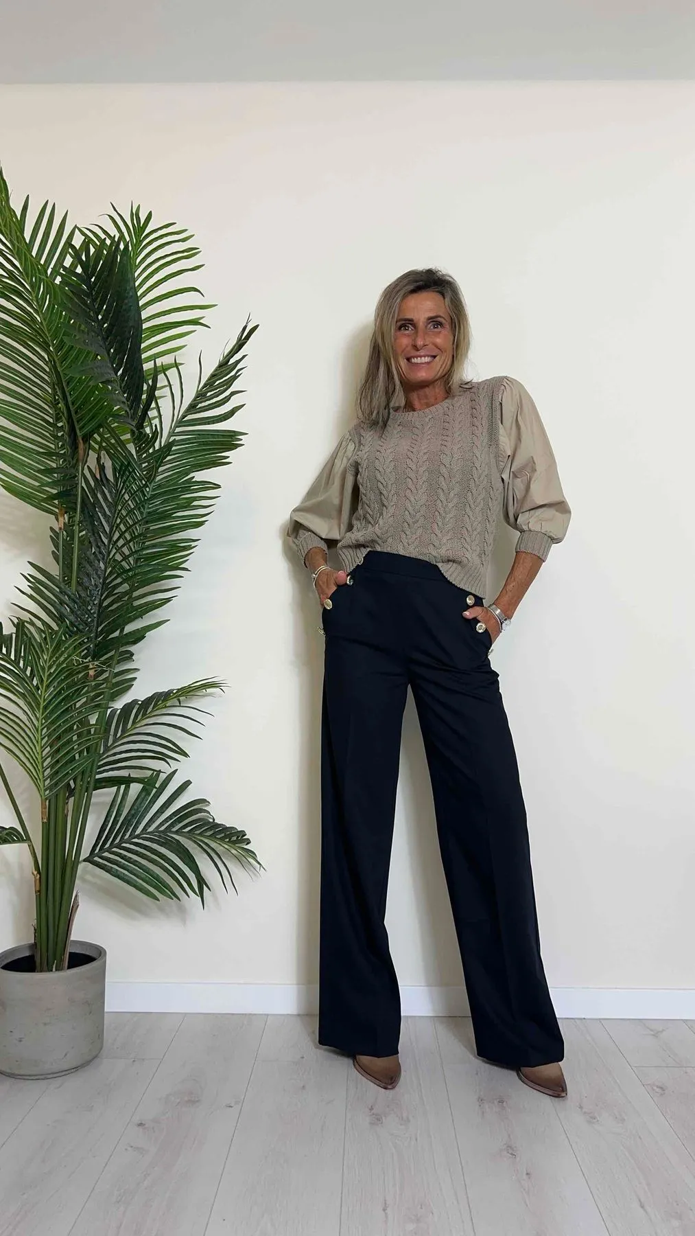 IMPERIAL - P4R9HIC - PANTALONE POLIVISCOSA, BOTTONI MILITARY (STILE E. FRANCHI) GAMBA DRITTA