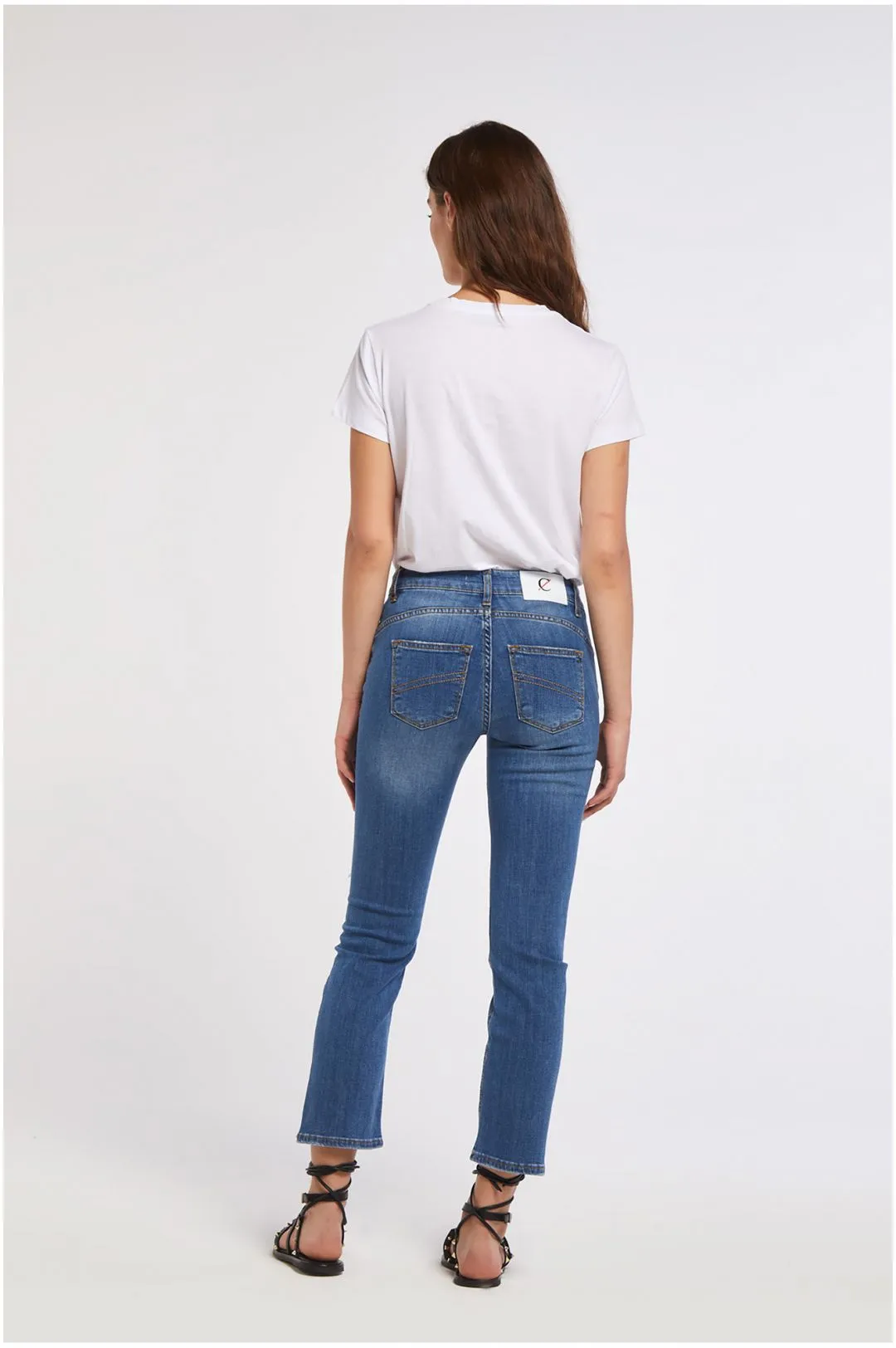 jeans audrey slim con abrasioni blu medio