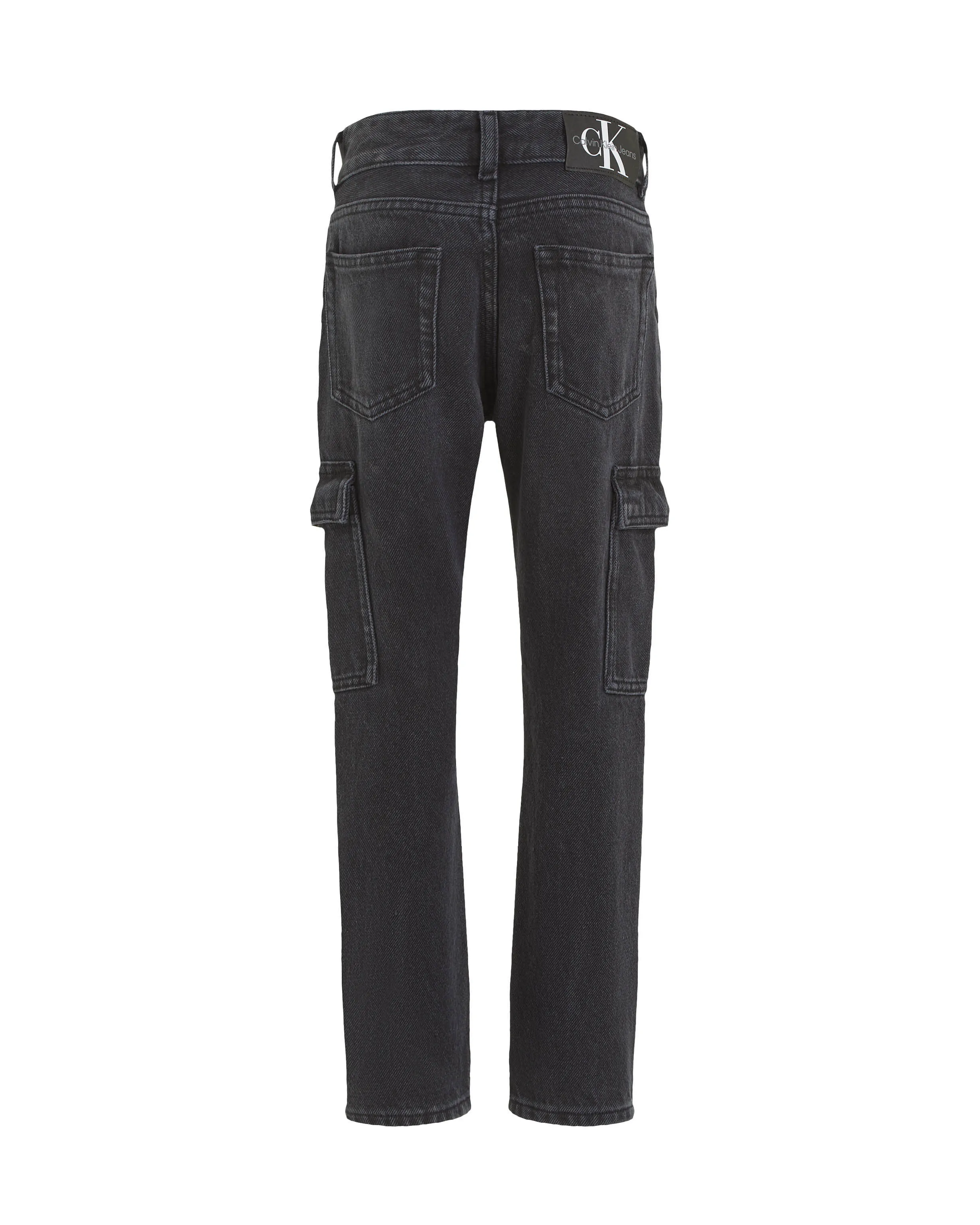 Jeans cargo nero in puro cotone 10-16 anni