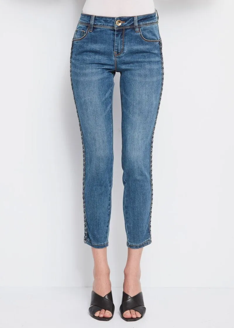 Jeans con motivo intrecciato